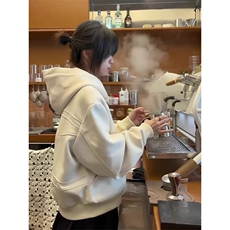 706-CWY23-P118冬季美式牛角扣开衫卫衣男拼接纹理格纹连帽外套，男装卫衣，星座706