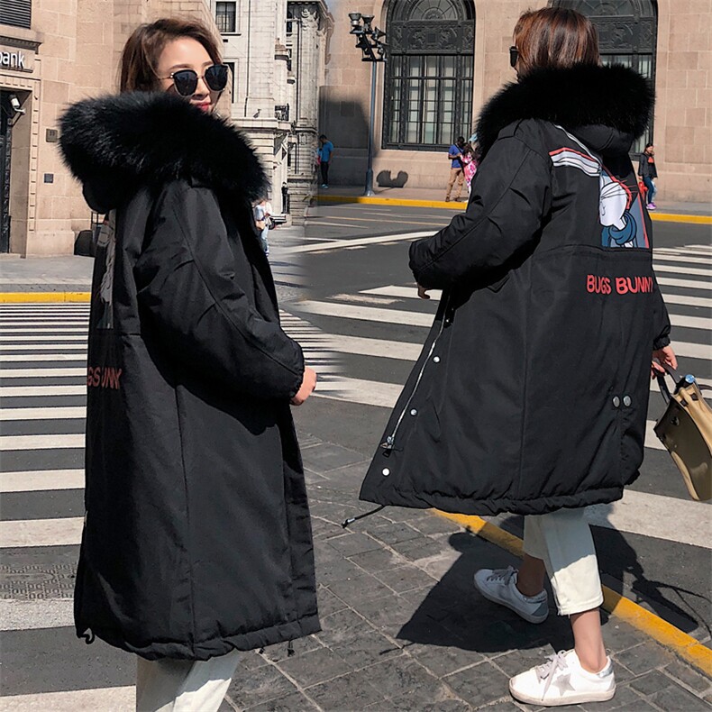 时尚休闲长款羽绒服2020年冬季连帽长袖显瘦潮流气质,女装羽绒服,蝶眷