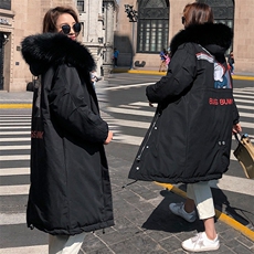 时尚休闲长款羽绒服2020年冬季连帽长袖显瘦潮流气质，女装羽绒服，蝶眷