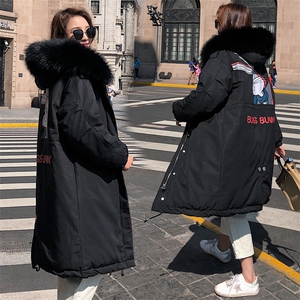 时尚休闲长款羽绒服2020年冬季连帽长袖显瘦潮流气质图片