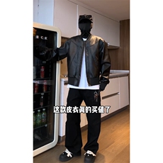 网图直播品质PU蛋白皮荔枝纹P皮夹克JK560-特P58，男装夹克，星座1213