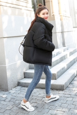 休闲宽松时尚潮流舒适简约个性纯色长袖2020年冬季短款，女装棉衣/棉服，阿菲诺依