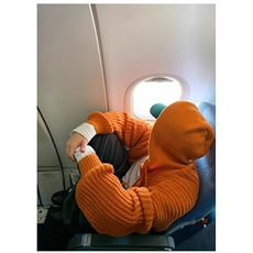 JY256-P61美式慵懒风多巴胺配色连帽毛衣男女开衫针织毛衫网图，男装针织衫/毛衣，星座1501-3
