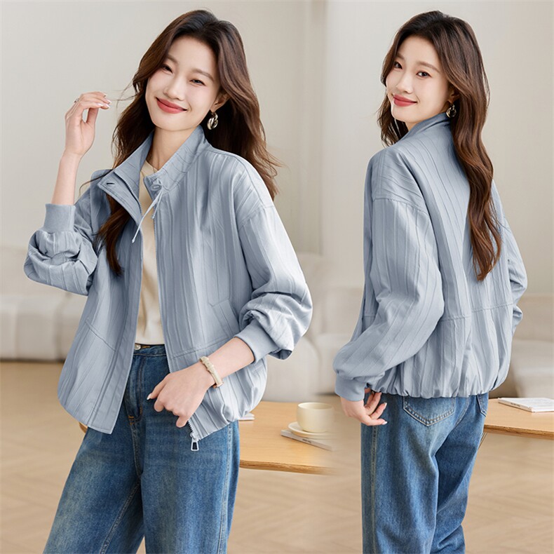 小众设计时尚简约百搭外套女短款春秋季2025新款宽松显瘦休闲上衣，女装短外套，深水步