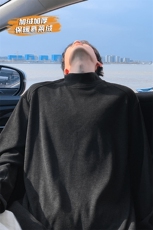 350g高克重半高领保暖一体慕莱绒长袖T恤男T24527J加绒-特P35控68，男装T恤，电商A001