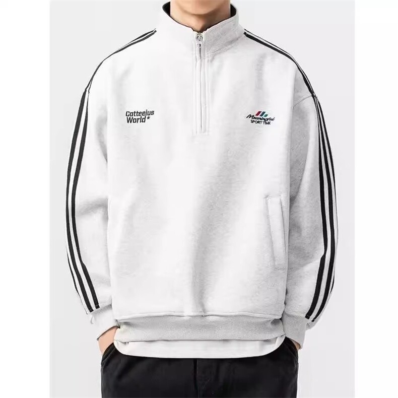 2025秋季美式复古织带刺绣开衫卫衣男女潮牌宽松立领运动夹克，男装夹克，星座1210-1