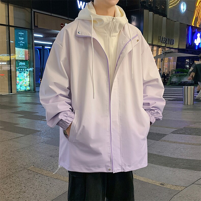 新款二开港风中性风宽松夹克男渐变防水冲锋衣外套MYJ24-7833-P75,男装夹克,星座717