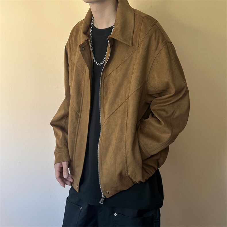 现货新款鹿皮绒夹克外套男宽松休闲日系短款上衣A351-AJ2599-P115,男装夹克,电商A351