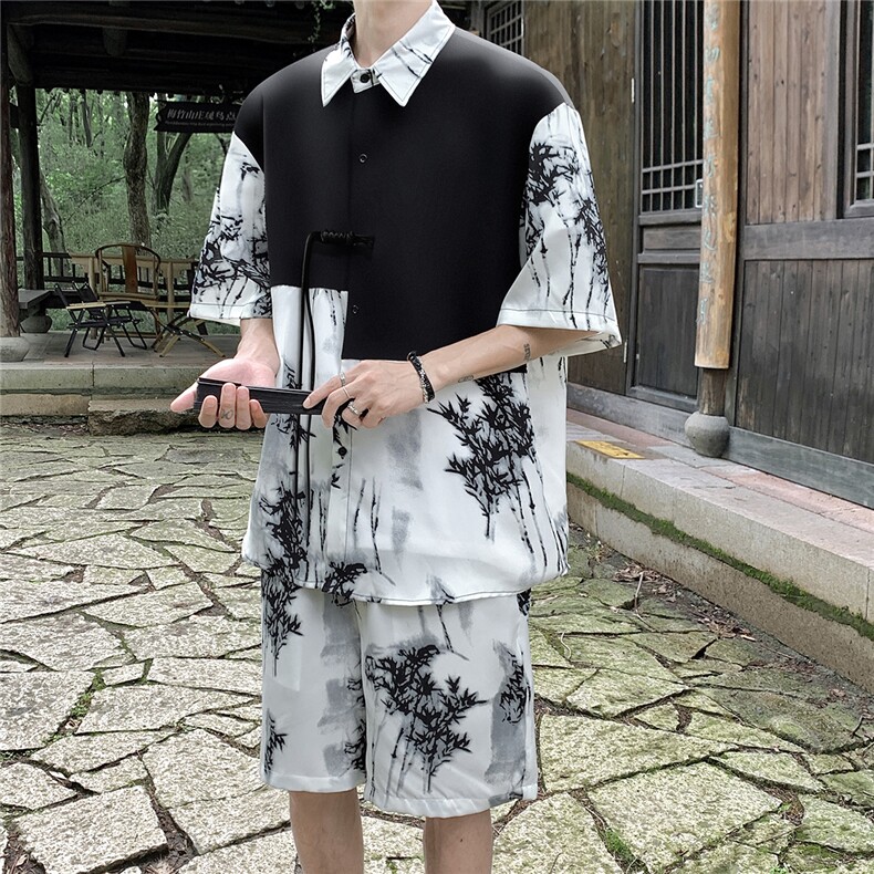 新中式套装TZ77797特P51衬衫CS77798特P33DK77055特P18套装控108,男装衬衫,星座227-7