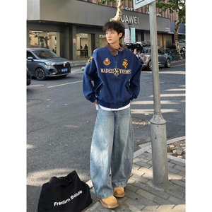 WE1779-P70 美式街头底特律刺绣立领夹克外套男女图片