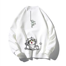 2021秋新蒙马特日系大码男潮宽松港风猫老鼠印花卫衣W5053-P28，男装卫衣，电商A001