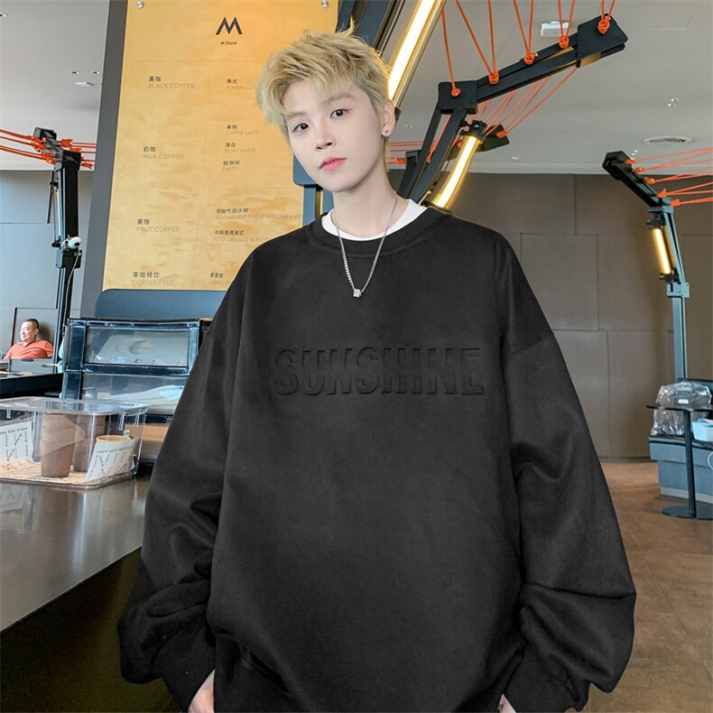 ！2025秋冬新款男士麂皮绒圆领卫衣百搭长袖WYJP01特P38控58,男装卫衣,电商B220