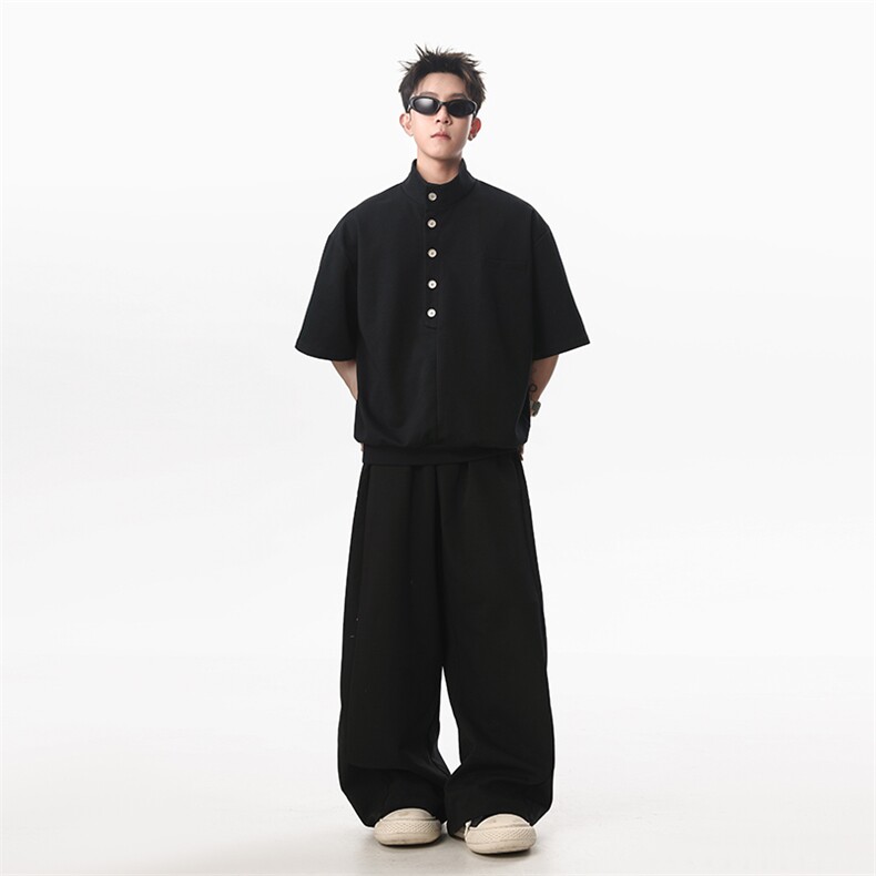 短袖T恤POLO衫套装潮流百搭直筒宽松裤男女TZ307P85,男装Polo衫,星座201-2