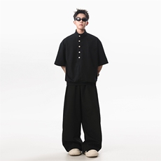短袖T恤POLO衫套装潮流百搭直筒宽松裤男女TZ307P85，男装Polo衫，星座201-2