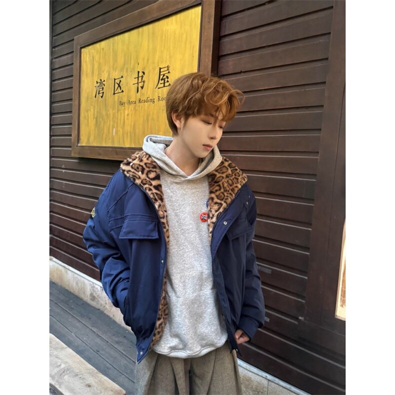 【】美式复古潮牌豹纹工装棉衣男女保暖加厚棉服潮SW330P105,男装棉衣,星座1112-1