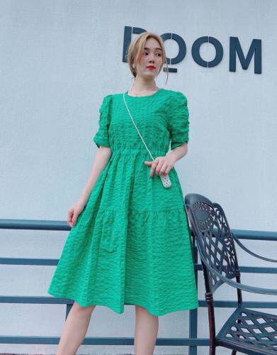 夏季新款口红包连衣裙，女装连衣裙，依岸