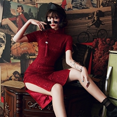 现货直发新中式改良旗袍甜辣风潮流累死减龄少女连衣裙，女装汉服/婚纱/旗袍/礼服，慕依路