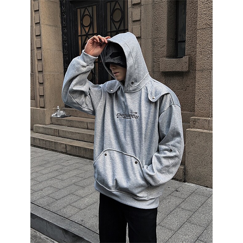 自家图，垫肩cleanfit卫衣男连帽重磅外套设计感小众WYB01-P60,男装卫衣,星座1007（原301D）