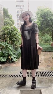 《现货》新款夏款超显瘦假两件套连衣裙图片