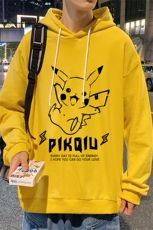 WY2078-P35加绒款-P40纯棉连帽卫衣男大码运动帽衫宽松薄外套男，男装卫衣，电商A040