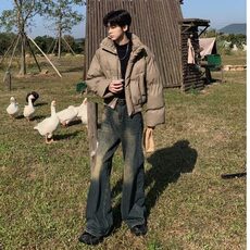美式复古vibe做旧水洗牛仔裤男直筒宽松阔腿裤百搭休闲长裤潮，男装牛仔裤，星座506A