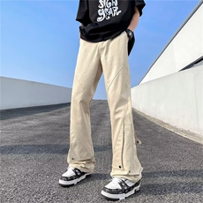 2023美式复古直筒宽松休闲裤春季高街阔腿工装裤子男K6264-P38，男装休闲裤，星座512-2
