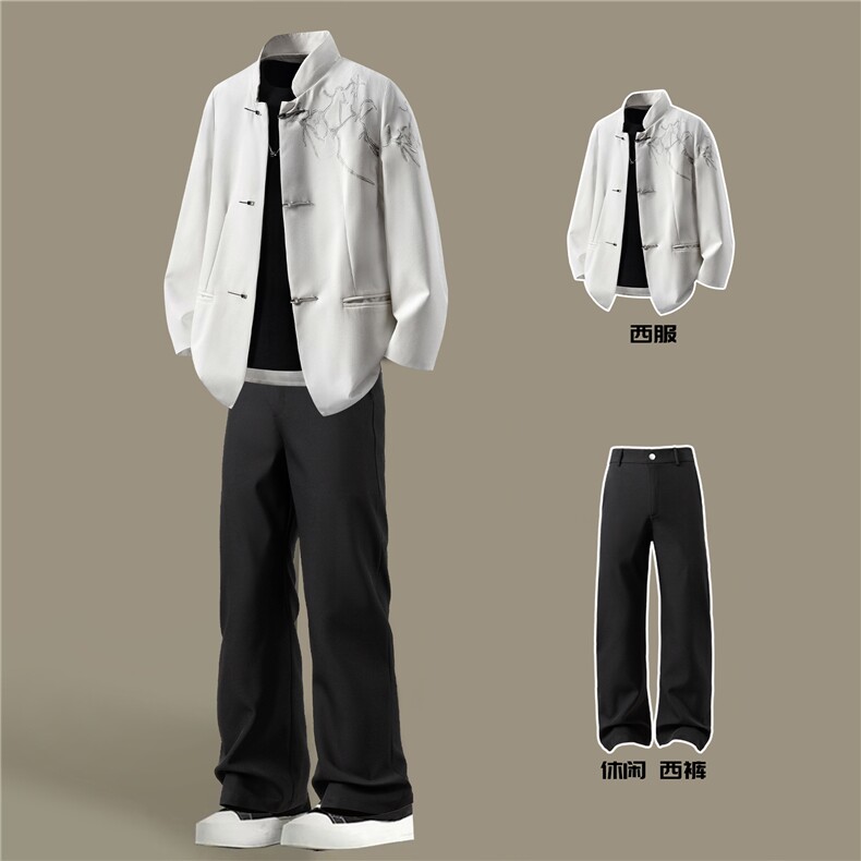 西服立体绣95%绦纶5%氨纶M-5XL大码XF78058P90控139西裤78151P45，男装西服，星座227-7