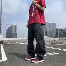 夏秋新款男士时尚潮流立体裁剪大口袋休闲裤慵懒风阔腿裤K026/P40，男装休闲裤，星座506