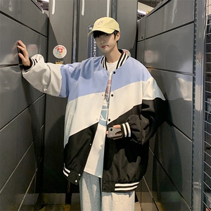 2025春装新款撞色情侣款休闲港风夹克外套棒球服D201-DM97-P65图片