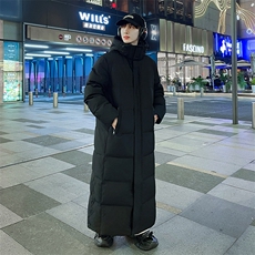 二开外贸纯色长款90%白鸭绒男女户外加厚防寒保暖外套803P360，男装羽绒服，星座1602B（原101B-1）