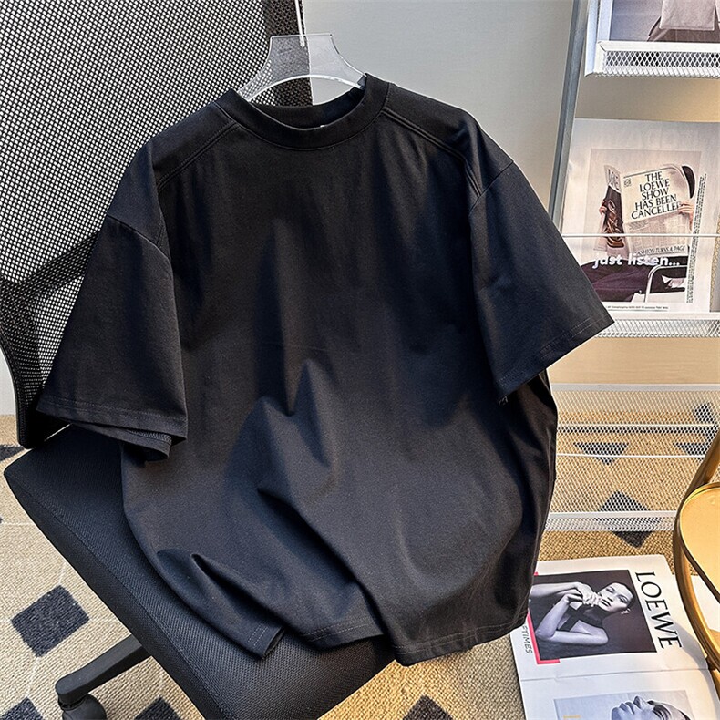 美式圆领短袖男宽松设计感痞帅T恤夏季慵懒风上衣服潮T05581-P33,男装T恤,星座308B-1