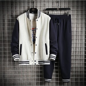大码宽松棒球服卫衣套装情侣运动套装潮XZ102A-4-8600-P95图片