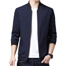 T3104男式2023年春季新款长袖外套立领纯色休闲上衣夹克P60图片