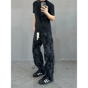 聚酯纤维-YK86021-加绒P40常规P25抖音扎染灯芯绒卫裤秋图片