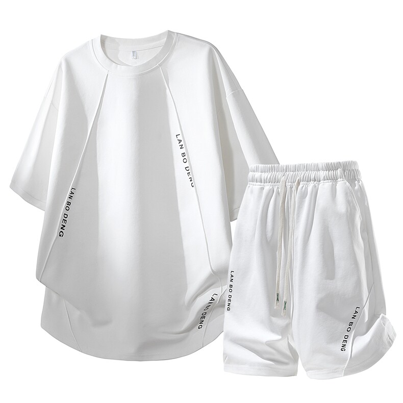 【现货】夏季潮牌青少年短袖t恤短裤套装TZ888118特P45控88，男装牛仔裤，电商A309