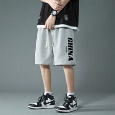 HD74001-P22华夫格短裤男大码宽松五分裤男直筒中裤，男装休闲裤，电商A040