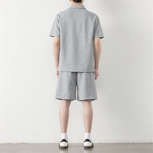 纯色二开TZ25305-特P55休闲运动套装男夏季新款短袖t恤短裤两件套图片