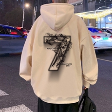 CM080纯棉宽松连帽卫衣男oversize烟雾字母港风潮牌男装帽衫，男装卫衣，星座304A