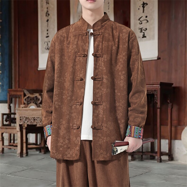 男士衬衫外套灯芯绒夹克盘扣立领风XZ1512-2513-P55,男装夹克,星座1512