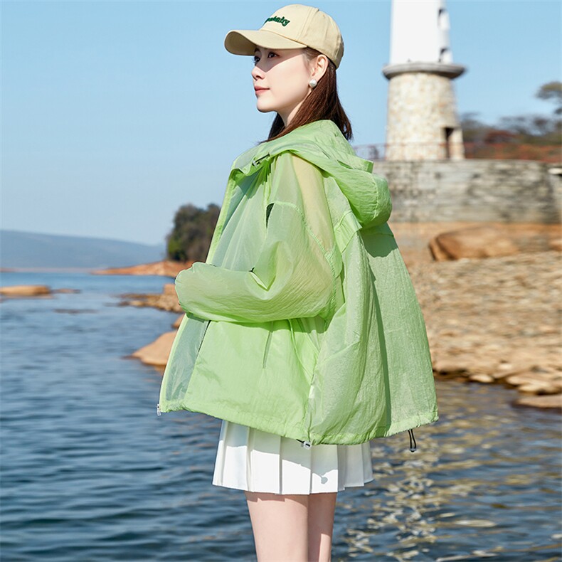 欧货透气防晒衣女2023夏季轻薄新款防紫外线防晒衫薄款小个子女款,女装防晒衣,可可小西