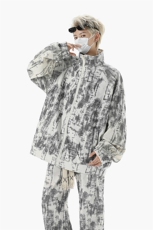 8XL-M超大码加绒加厚保暖扎染休闲套装TZ104-P98控118，男装休闲套装，电商D206-1