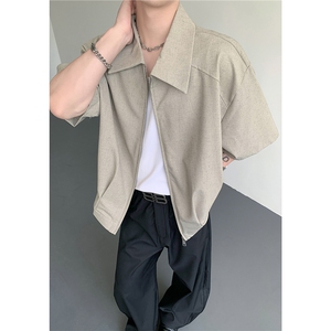 宽松五分袖男生衬衫KD676-P60图片