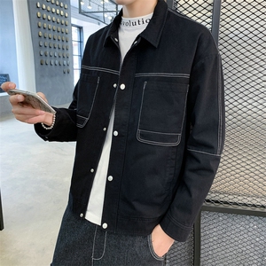 2021新款男士纯棉夹克青年个性休闲上衣外套DT图片