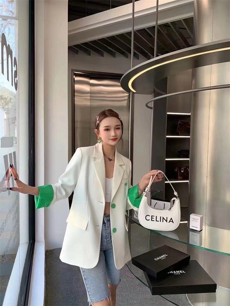 撞色西装4色，女装西装，欧妮卡蒂蔓