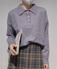 韩系小领毛衣，女装针织衫/毛衣，驿谷