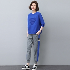 时尚休闲舒适卫衣套装女宽松显瘦运动服两件套，女装套装/套裙，依恋蒂丝