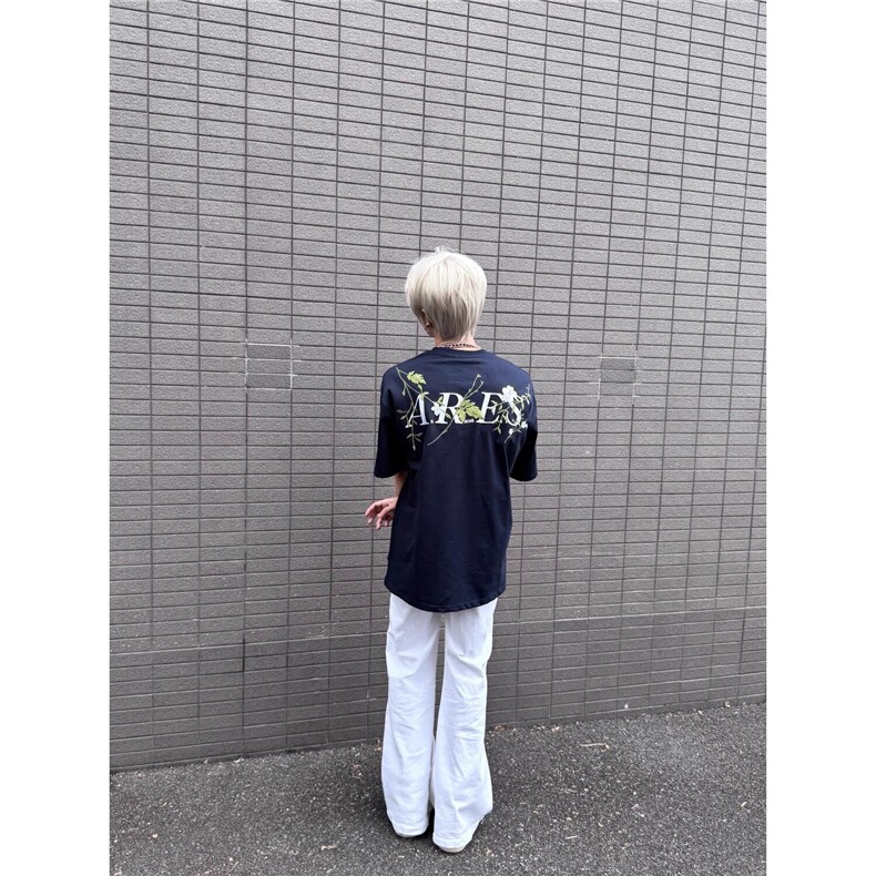 网图复古花卉刺绣短袖T恤男女宽松休闲百搭圆领半袖上衣T25-P40,男装T恤,星座1001-1