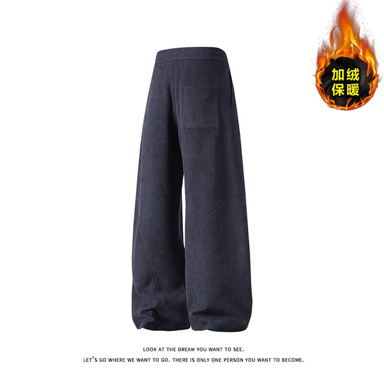 复古运动风加绒保暖休闲裤男宽松直筒长裤K8695JR（加绒）特价P49,男装棉衣,电商A007