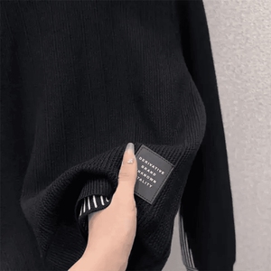 M880-P55  休闲毛衣百搭时尚圆领假两件上衣青年潮牌高级针织衫图片