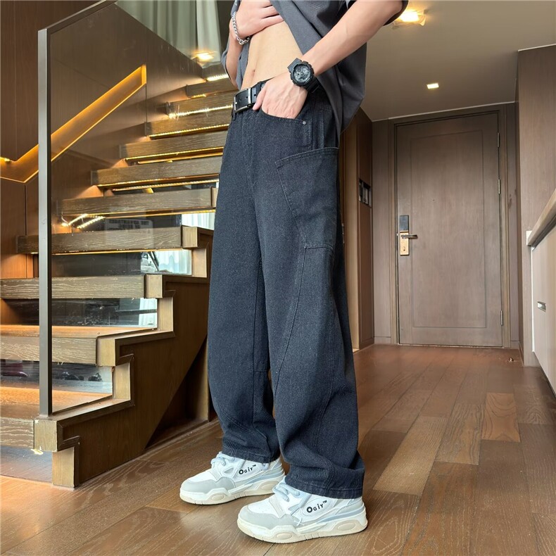 大口袋纯色牛仔裤KZ055,男装牛仔裤,星座1116A-1（原606A）
